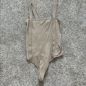Tan Ribbed Bodysuit